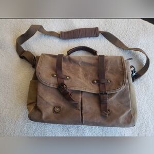 Brown Canvas Messenger Bag